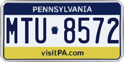 PA license plate MTU8572
