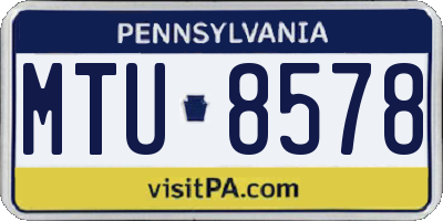 PA license plate MTU8578