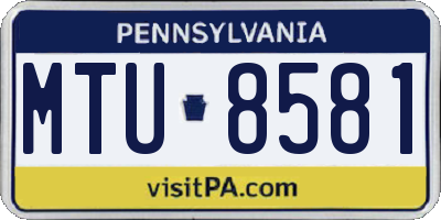 PA license plate MTU8581