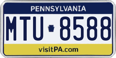 PA license plate MTU8588