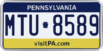 PA license plate MTU8589