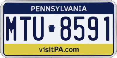 PA license plate MTU8591