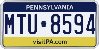 PA license plate MTU8594