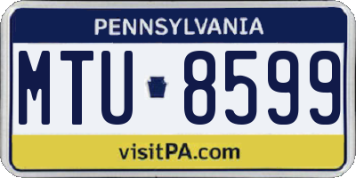 PA license plate MTU8599