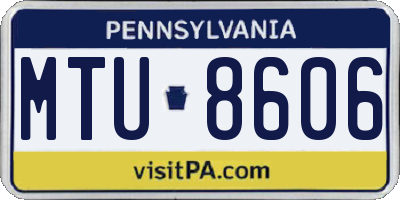 PA license plate MTU8606