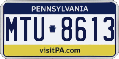 PA license plate MTU8613