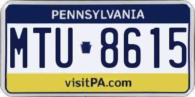PA license plate MTU8615