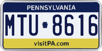 PA license plate MTU8616