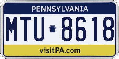 PA license plate MTU8618