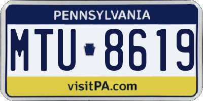 PA license plate MTU8619