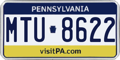 PA license plate MTU8622