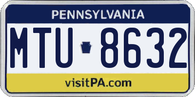 PA license plate MTU8632