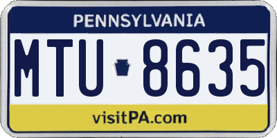 PA license plate MTU8635