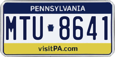PA license plate MTU8641