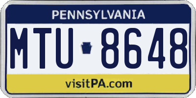 PA license plate MTU8648