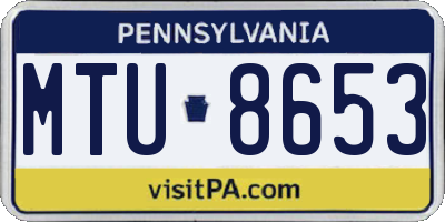 PA license plate MTU8653