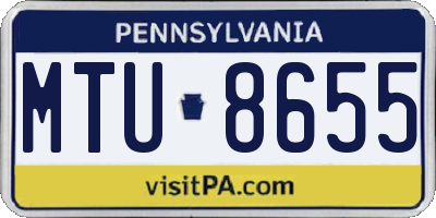 PA license plate MTU8655