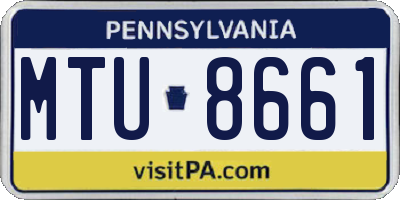 PA license plate MTU8661