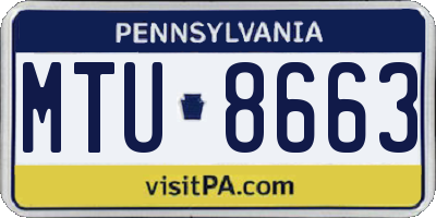 PA license plate MTU8663