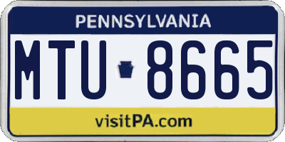 PA license plate MTU8665