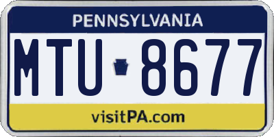 PA license plate MTU8677