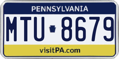 PA license plate MTU8679