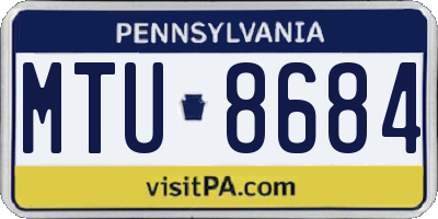 PA license plate MTU8684