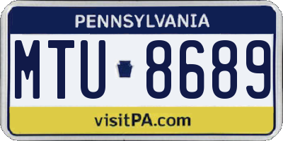 PA license plate MTU8689