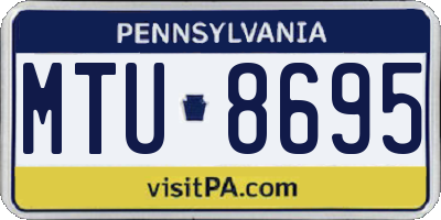 PA license plate MTU8695
