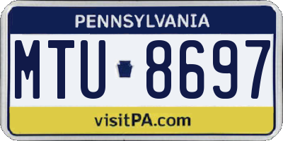 PA license plate MTU8697
