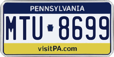 PA license plate MTU8699