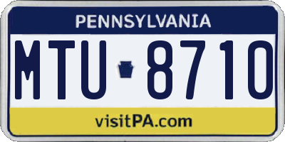 PA license plate MTU8710