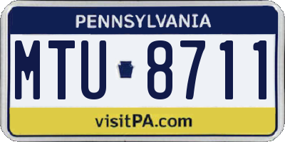 PA license plate MTU8711