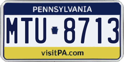 PA license plate MTU8713
