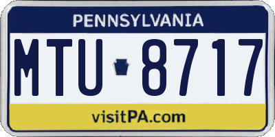 PA license plate MTU8717