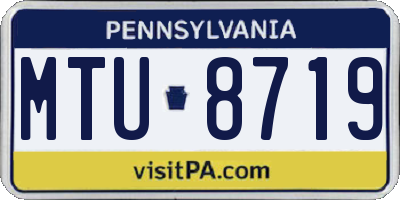 PA license plate MTU8719