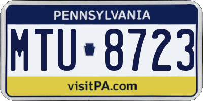PA license plate MTU8723