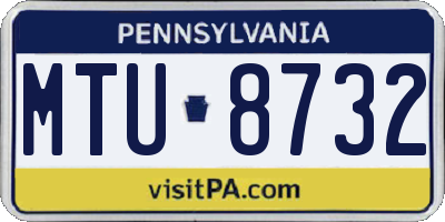 PA license plate MTU8732