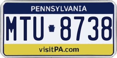 PA license plate MTU8738