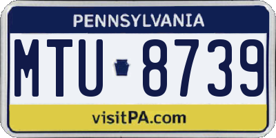 PA license plate MTU8739