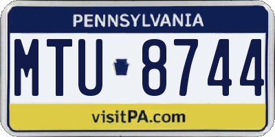 PA license plate MTU8744