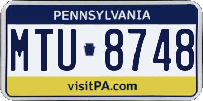PA license plate MTU8748