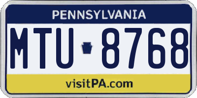 PA license plate MTU8768