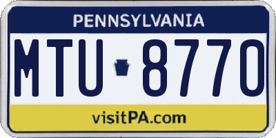 PA license plate MTU8770