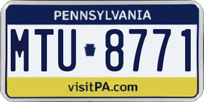 PA license plate MTU8771
