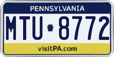 PA license plate MTU8772