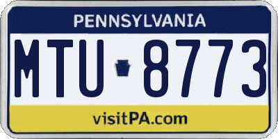 PA license plate MTU8773