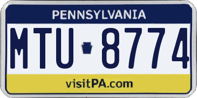 PA license plate MTU8774