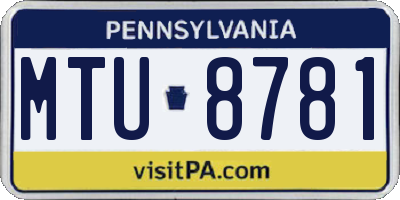 PA license plate MTU8781