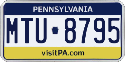 PA license plate MTU8795